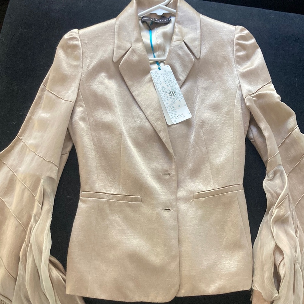 Cream Classic Blazer with Tailored Fit